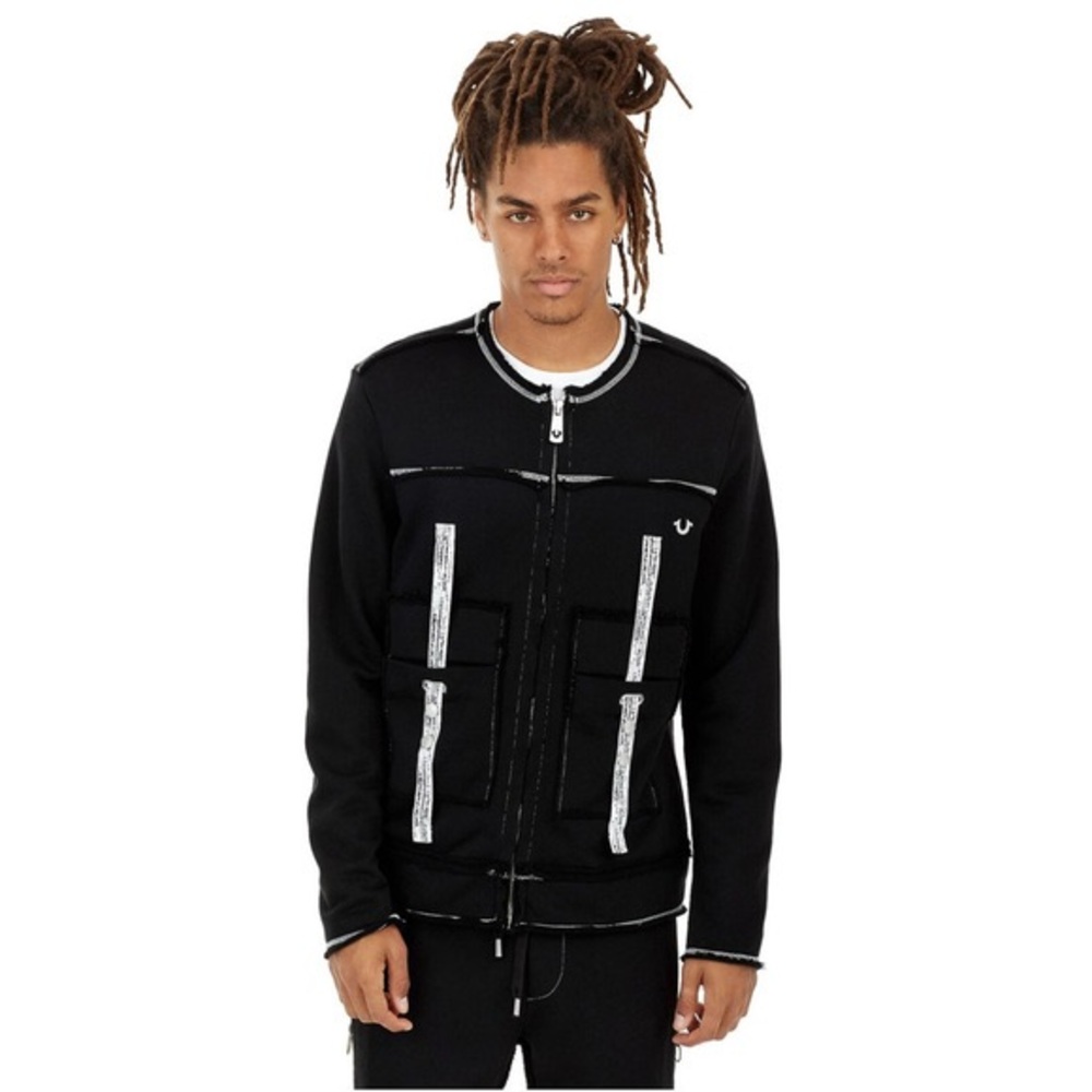 True Religion Tech Drill Zip Up Sweatshirt Jacket - Small